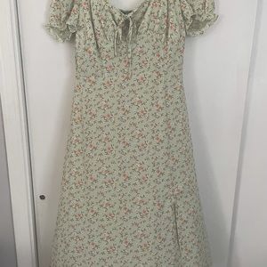 Mint green Floral dress